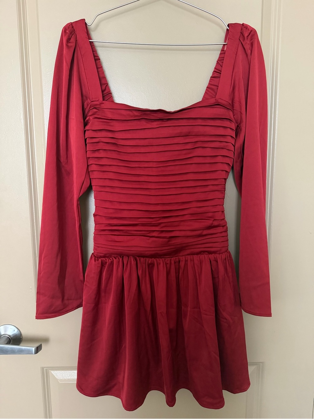 A&F Emerson Drop-Waist Satin Mini Dress